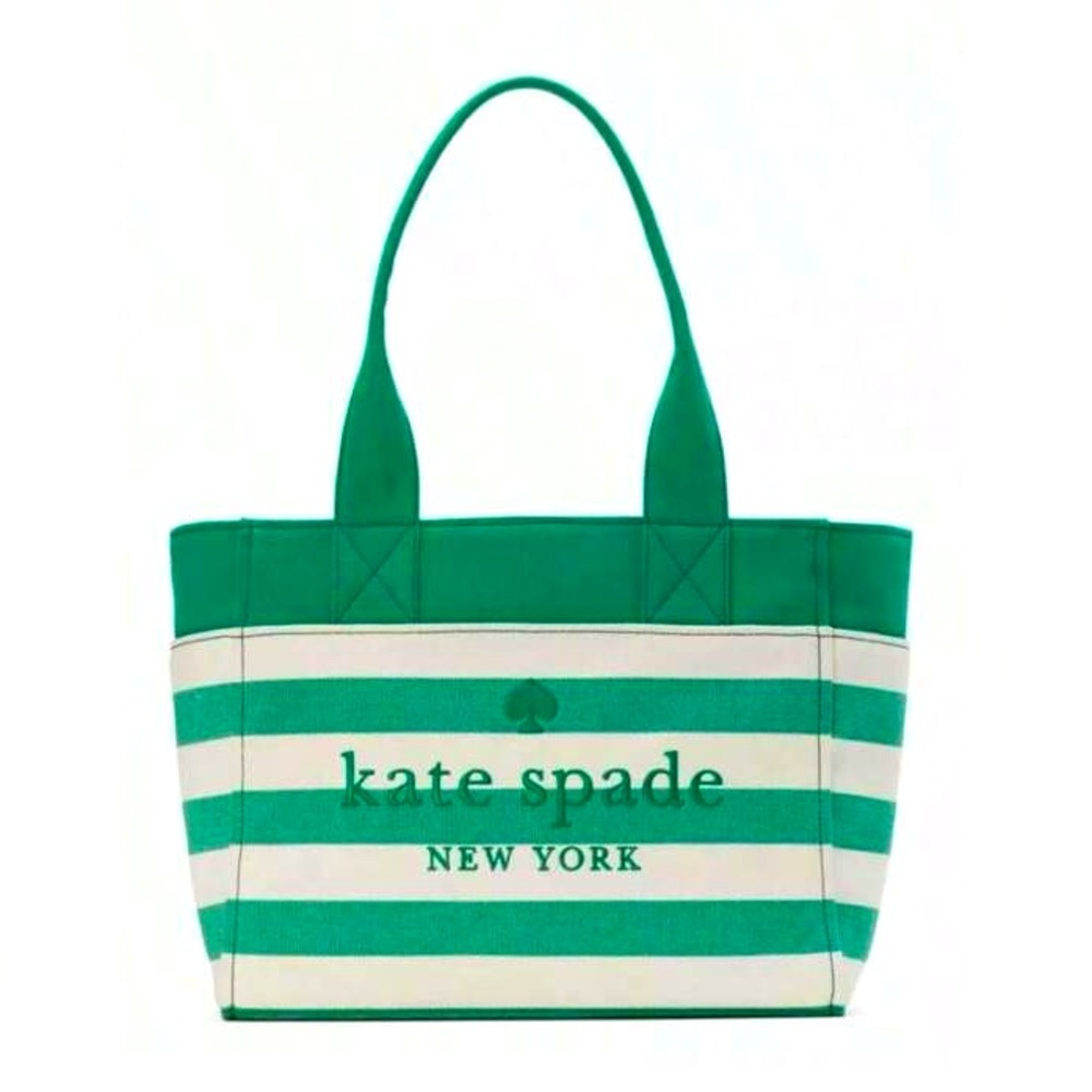 Kate Spade Jett Large Canvas Tote In Green Bean: Sold Out Bag - $379 Retail